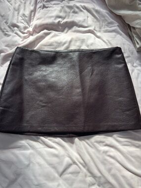 Garage Burgundy Leather Mini Skirt (Skort)